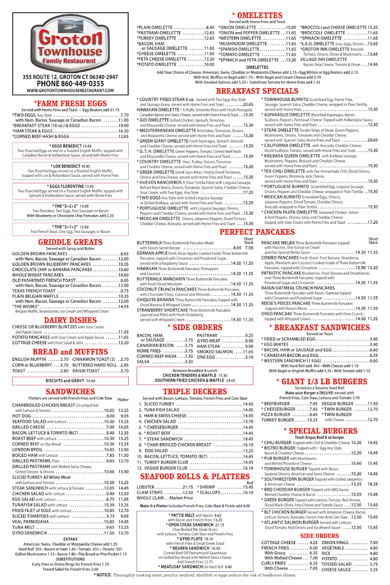 Groton Townhouse Restaurant Menu - Image 2